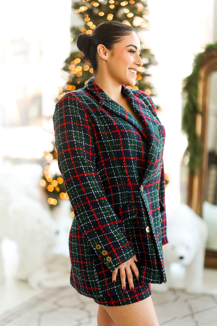 Plaid blazer oversized sale